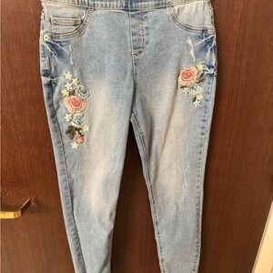 Justice Girls Embroidered Skinny Jeggings – Size 16